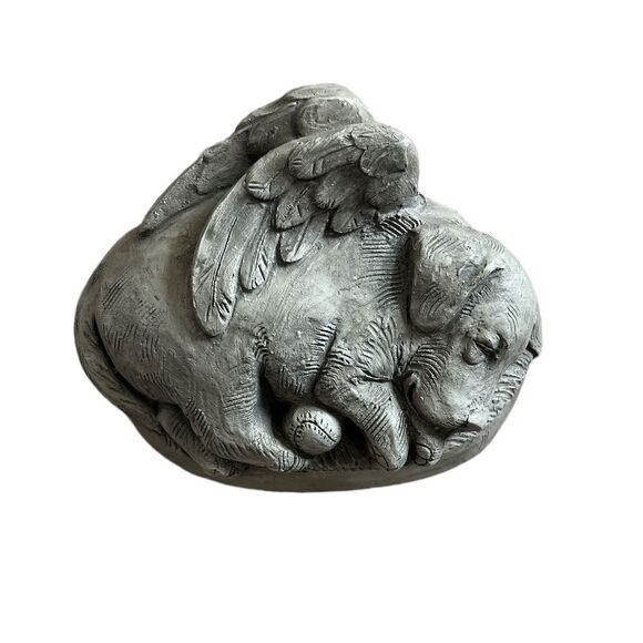 Telle M Stein Vintage 2000 Puppy‎ Angel with Ball Resin Decorative Statue - Picture 1 of 5